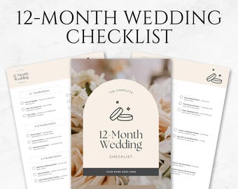 12-Month DIY Wedding Checklist Template Bridal Planning Guide Wedding Planner Wedding Organizer Bride To-Do List Wedding Task Checklist