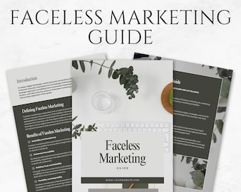 Faceless Marketing Guide Template Printable Digital Marketing Guide No Face Marketing Personal Brand Without Face Faceless Business Strategy