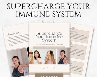 Ebook "Rafforza il tuo sistema immunitario" - Modello Canva - Rafforza il tuo sistema immunitario in modo naturale - Ebook di un coach olistico per il benessere - Guida alla nutrizione e alla salute immunitaria