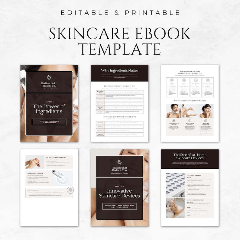 Skincare Ebook Template Printable Beauty Ebook Guide Skincare Routine ...