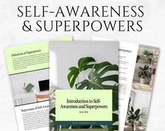 Introduction to Self-Awareness and Superpowers Template Self-Awareness Workbook Discover Your Strengths Personal Growth Self-Development