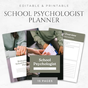 School Psychologist Planner Editable School Counselor Planner Psychology Planner Therapist Planner Counseling Planner Educational Planner