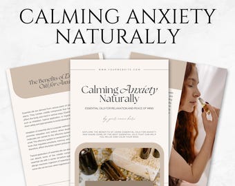 Calming Anxiety Naturally Ebook Template Holistic Anxiety Strategies Anxiety Tips Guide Mental Wellness Non-Medication Anxiety Help Canva