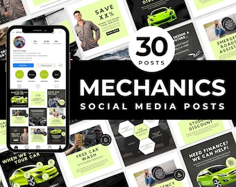 Mechanics Instagram Post Templates Car Mechanics Social Media Templates Auto Repair Shop Templates Car Repair Shop Facebook Templates Canva