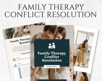 Family Therapy Conflict Resolution Worksheets Canva Template Editable Therapist Worksheets for Families Printable Co-Parenting Counseling