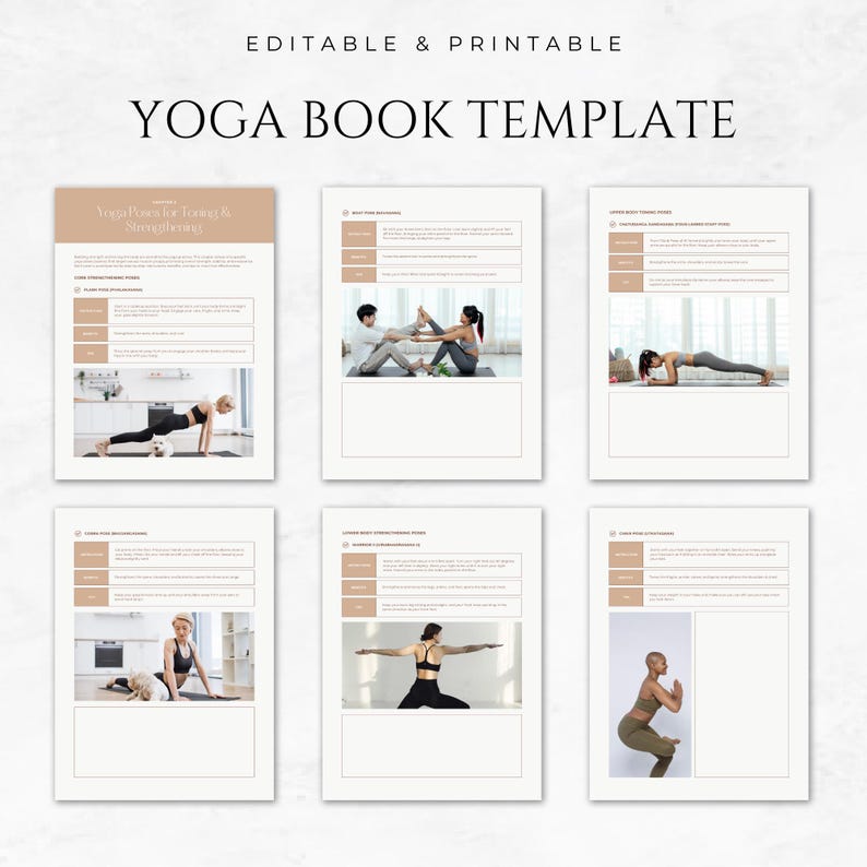 Yoga Book Template Digital Yoga Guide Printable Yoga Book Yoga eBook Template Yoga Instruction Manual Yoga Practice Planner Beginners Yoga image 3