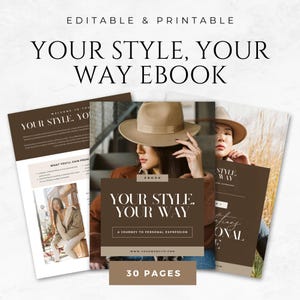 Your Style Your Way eBook Template Printable Fashion Tips Ebook Wardrobe Organization Planner Style Inspiration Ebook Capsule Wardrobe Guide