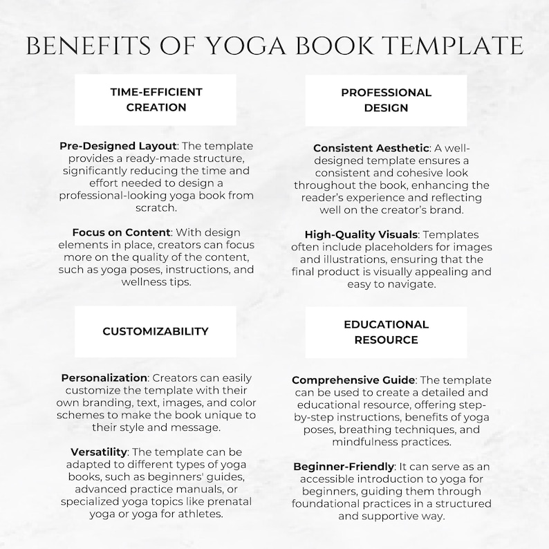 Yoga Book Template Digital Yoga Guide Printable Yoga Book Yoga eBook Template Yoga Instruction Manual Yoga Practice Planner Beginners Yoga image 7