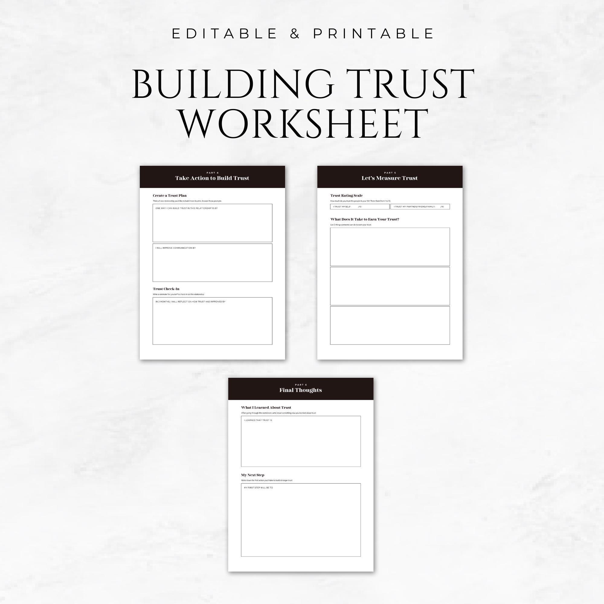 Trust Worksheet.pdf Building Trust Worksheet Template Printable Relationship Trust ...
