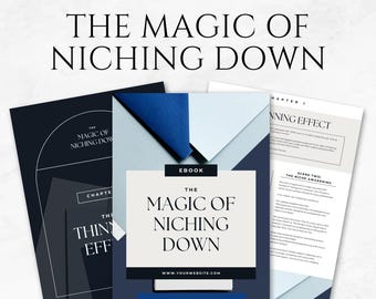 Modèle Canva de livre électronique The Magic of Niching Down Cahier d'exercices de Niching modifiable Modèle Coach Guide de clarté de la marque Public cible Niche d'entreprise