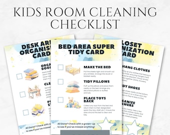 Kids Room Cleaning Checklist Template Printable Children’s Chore Chart for Kids Chore List Chore Tracker Cleaning Schedule Declutter List