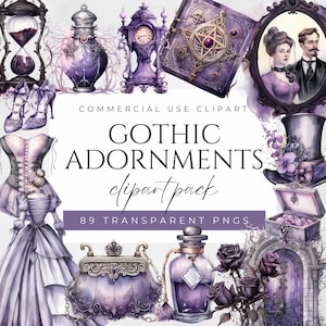 Gothic Adornments Clipart Vintage Gothic Victorian Clipart Dark Aesthetic Clipart Dark Academia Gothic Decor Baroque Clipart Antique Clipart