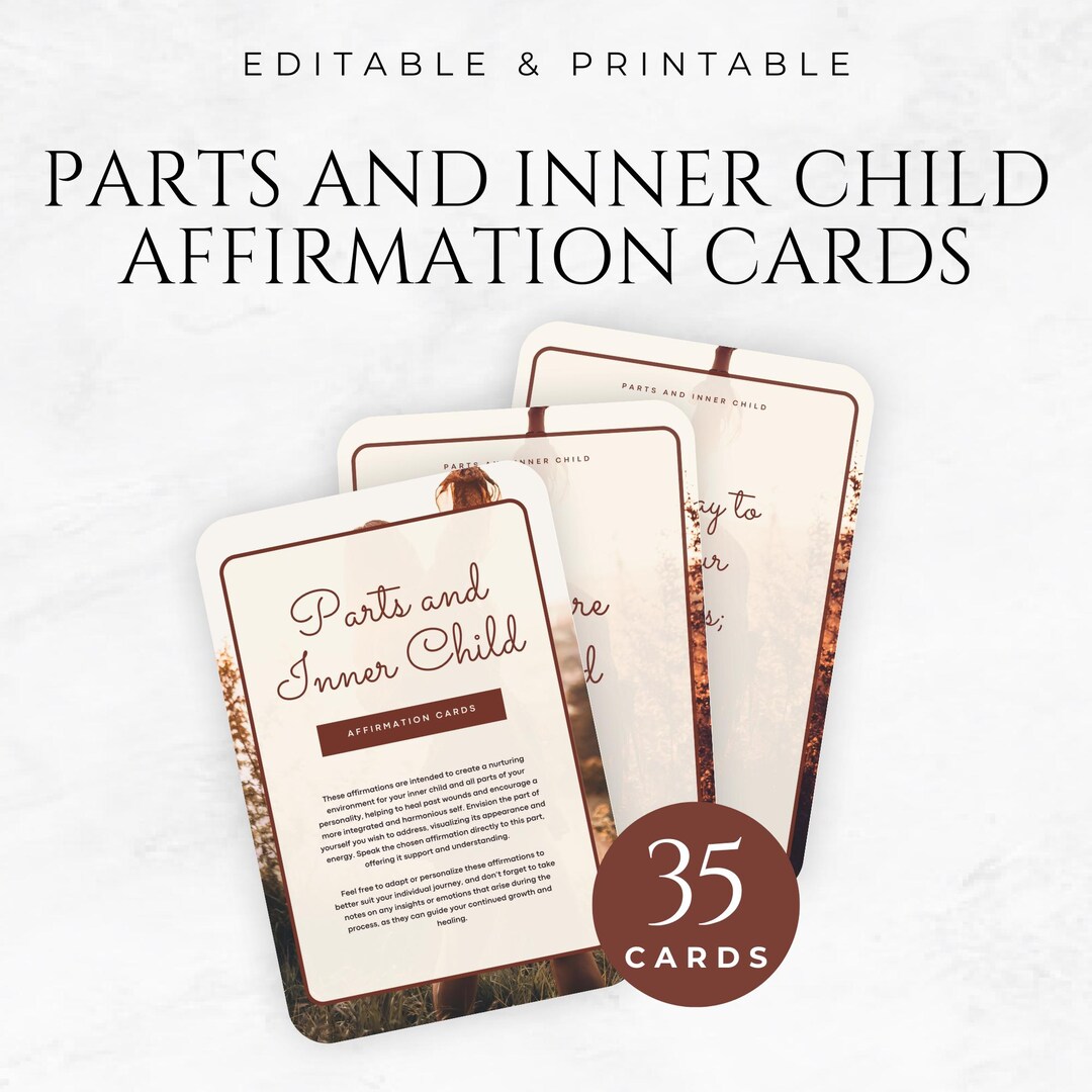 Parts and Inner Child Affirmation Cards Templates Self Love ...