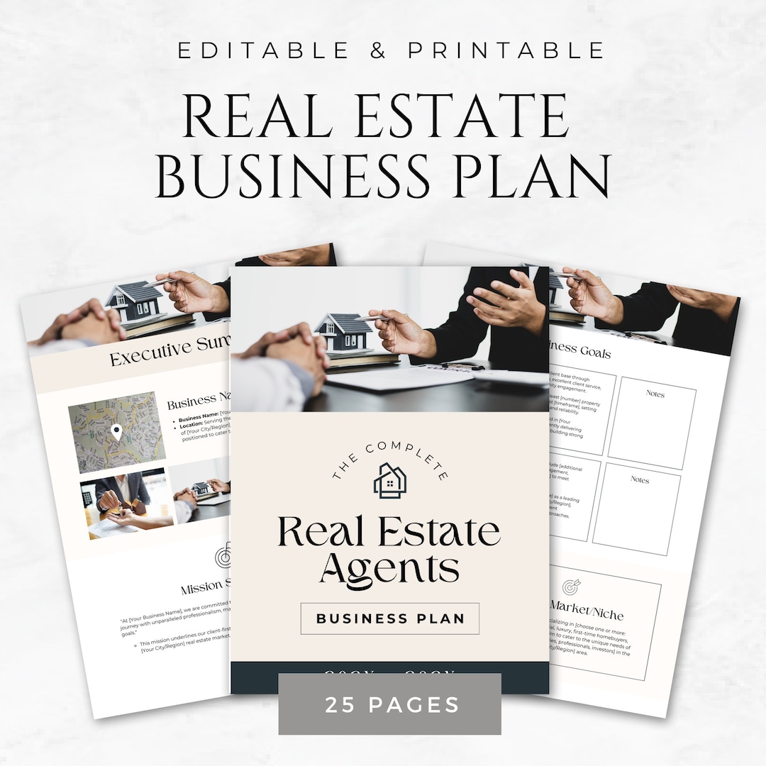 Real Estate Business Plan Template Real Estate Startup Real Estate ...