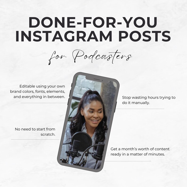 Picture of Podcast Instagram Templates Canva Editable Social Media Templates for ...