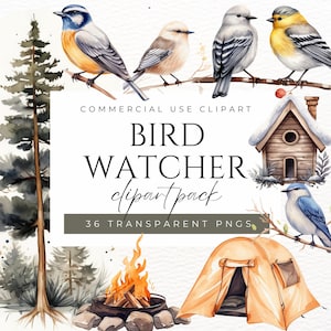 Observateur d'oiseaux Clipart illustrations d'observation des oiseaux amateur d'oiseaux Nature Clipart clipart observation des oiseaux vintage oiseaux exotiques espèces