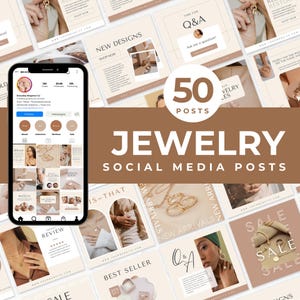 Jewelry Instagram Posts Templates Jewelry Social Media Templates Jewelry Facebook Posts Jewelry Business Branding Jewelry Social Media Kit