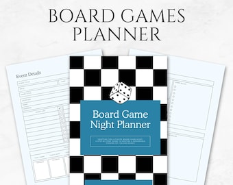 Board Game Night Planner Template Printable Board Game Tracker Board Game Organizer Board Games Logbook Board Game Log Family Game Checklist
