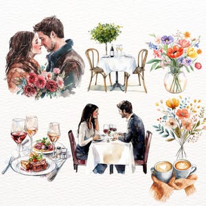 Date Night Clipart Romantic Clipart Couples Clipart Love Clipart Valentines Day Graphic Cute Couple Relationship Clipart Wedding Anniversary image 7