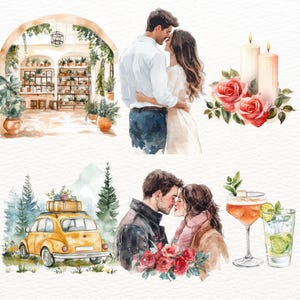Date Night Clipart Romantic Clipart Couples Clipart Love Clipart Valentines Day Graphic Cute Couple Relationship Clipart Wedding Anniversary image 4