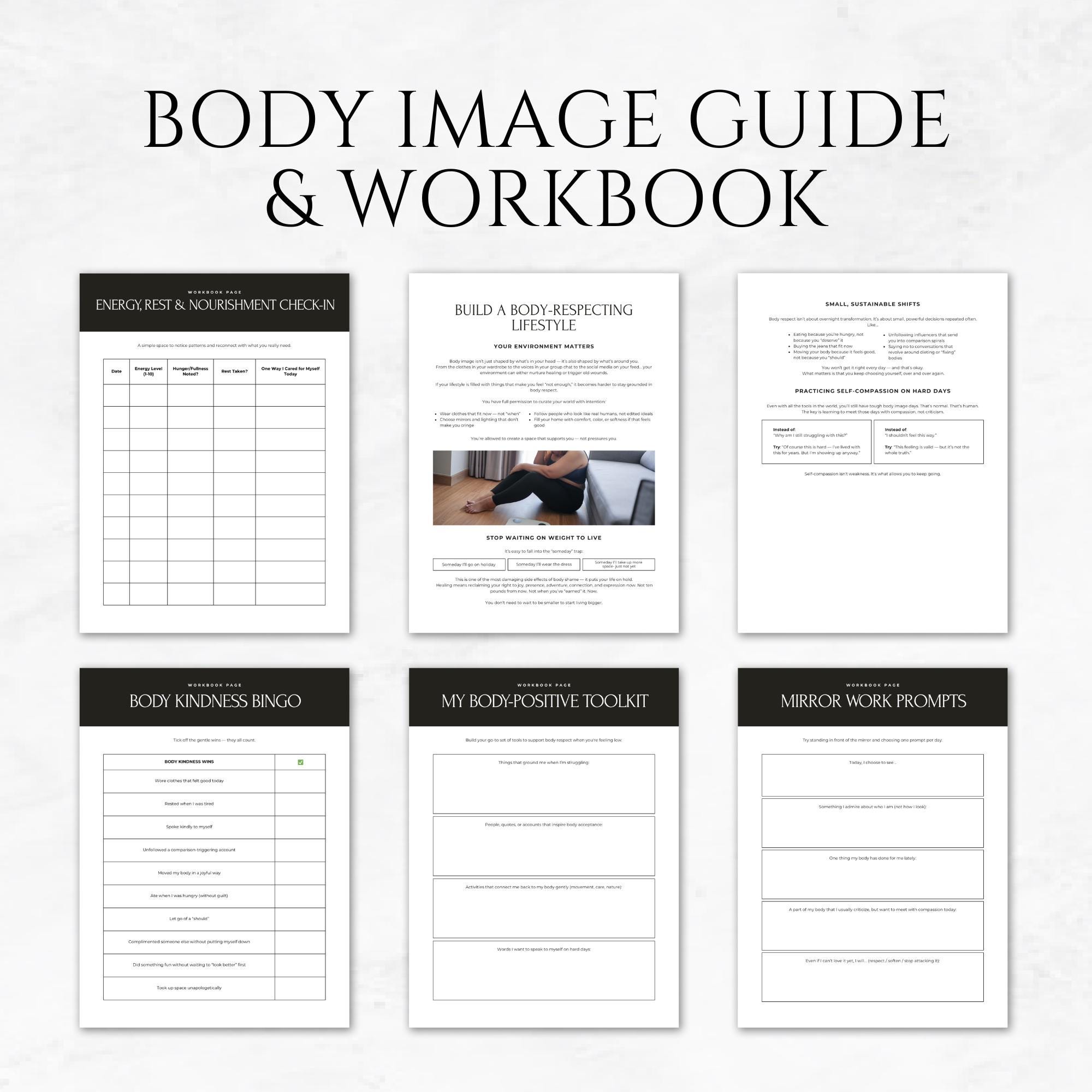 Body Image Workbook Canva Template: Self-love Guide for Women (PDF ...