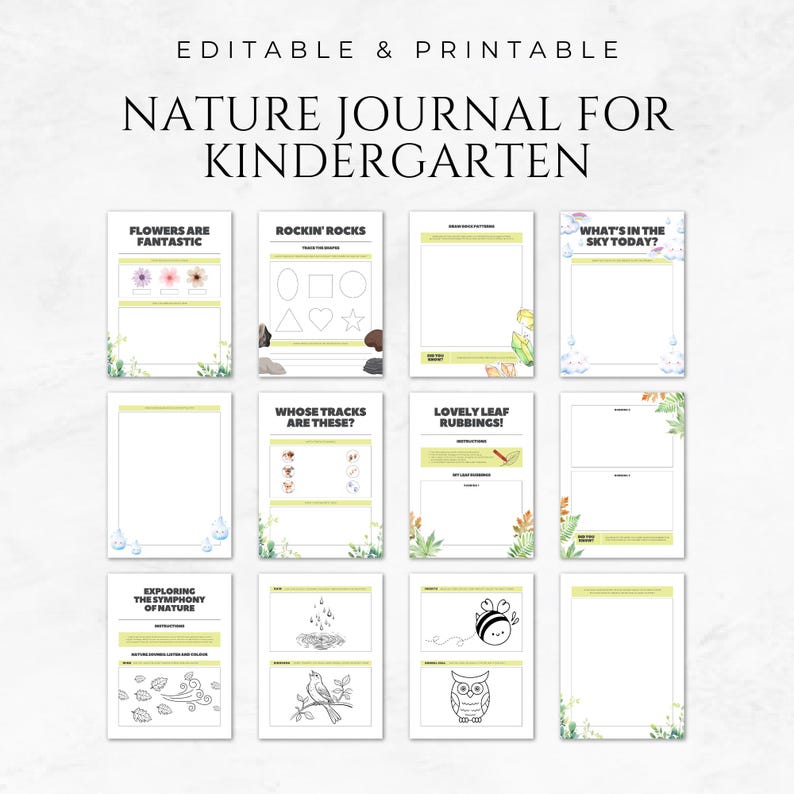 Nature Journal for Kindergarten Template Outdoor Learning Science ...