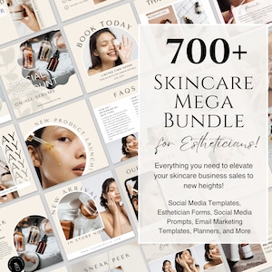 Instagram Templates for Skincare Instagram Template Esthetician Instagram Templates Esthetician Forms Skincare eBook Skincare Planner Canva