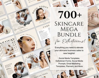 Instagram Templates for Skincare Instagram Template Esthetician Instagram Templates Esthetician Forms Skincare eBook Skincare Planner Canva