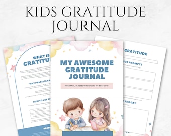 Kids Gratitude Journal Template Printable Children’s Mindfulness Journal Fun Gratitude Log Activities for Kids Emotional Wellness Journal