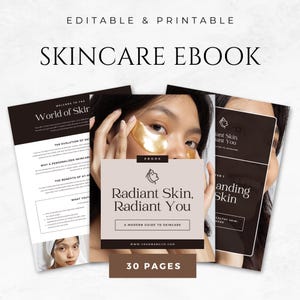 Skincare Ebook Template Printable Beauty Ebook Guide Skincare Routine Planner Skin Care Journal Healthy Skin Guide Branding Beauty Planner