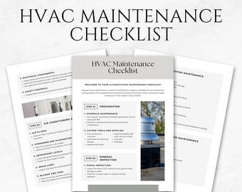 HLK Wartung Checkliste Vorlage: Kommerzieller HKL Planer (Canva, Printable)