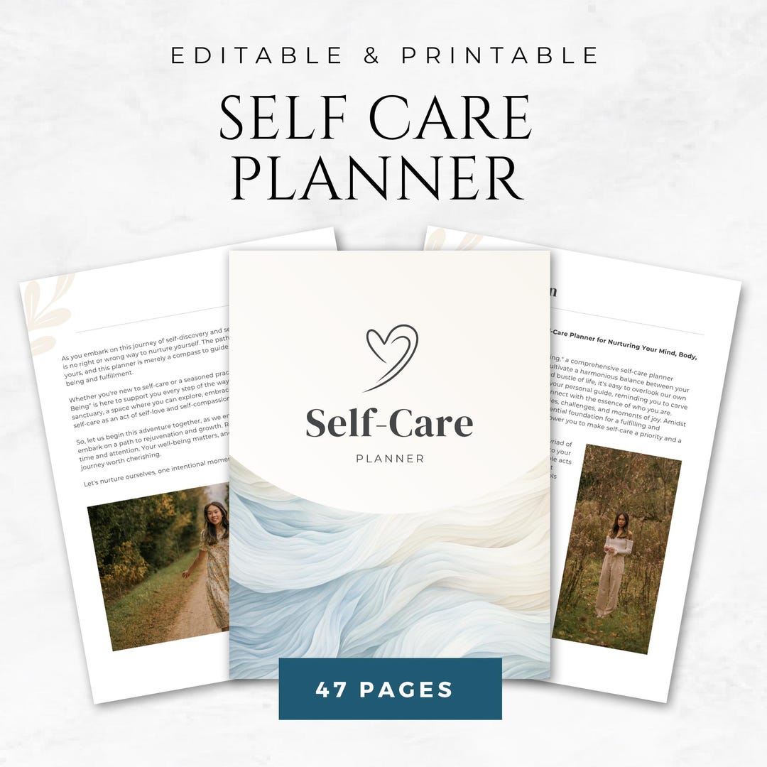 Self Care Planner Template Printable Wellness Planner Self Care Routine ...