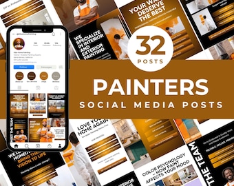 House Painter Social Media Painting Business Templates Painting Company Marketing Contractor Posts Professional Painter Painting Service