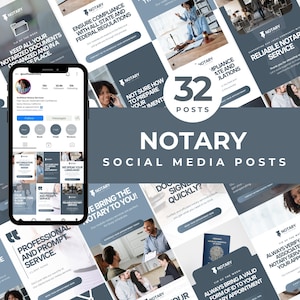 Notary Instagram Posts Templates Notary Business Social Media Posts Notary Marketing Notary Branding Legal Service Templates Promotion Posts