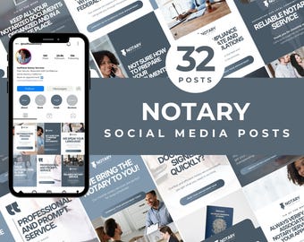 Notary Instagram Posts Templates Notary Business Social Media Posts Notary Marketing Notary Branding Legal Service Templates Promotion Posts