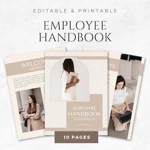 Employee Handbook Template Printable Canva Employee Manual HR Handbook Human Resources Handbook Employee Onboarding Guide Workplace Guide