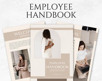 Employee Handbook Template Printable Canva Employee Manual HR Handbook Human Resources Handbook Employee Onboarding Guide Workplace Guide