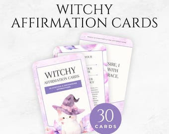 Witchy Affirmation Cards Template Printable Spiritual Affirmations Mystic Oracle Cards Tarot Affirmations Manifestation Cards Witchcraft