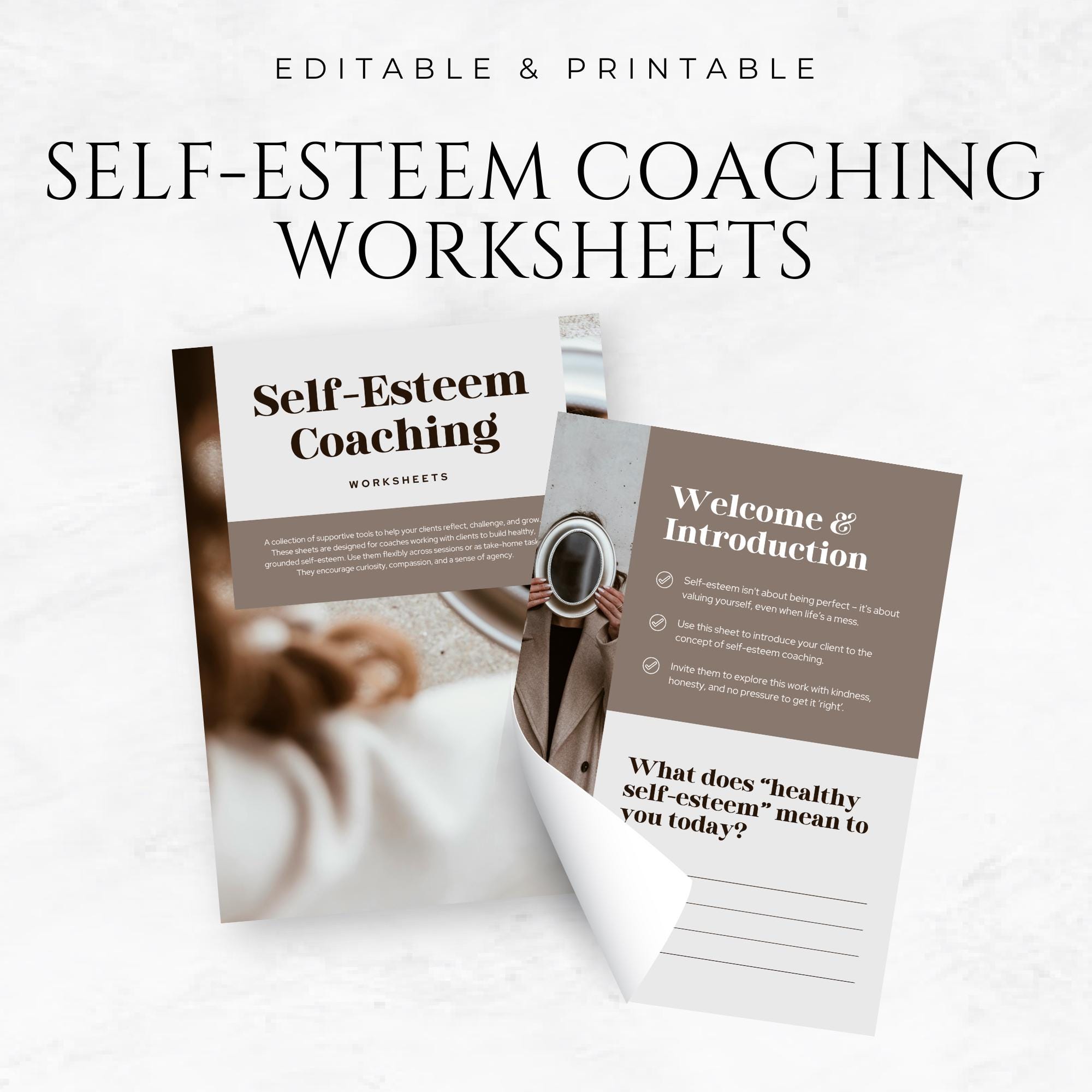 Self-esteem Coaching Worksheets Canva Template Confidence Workbook for ...