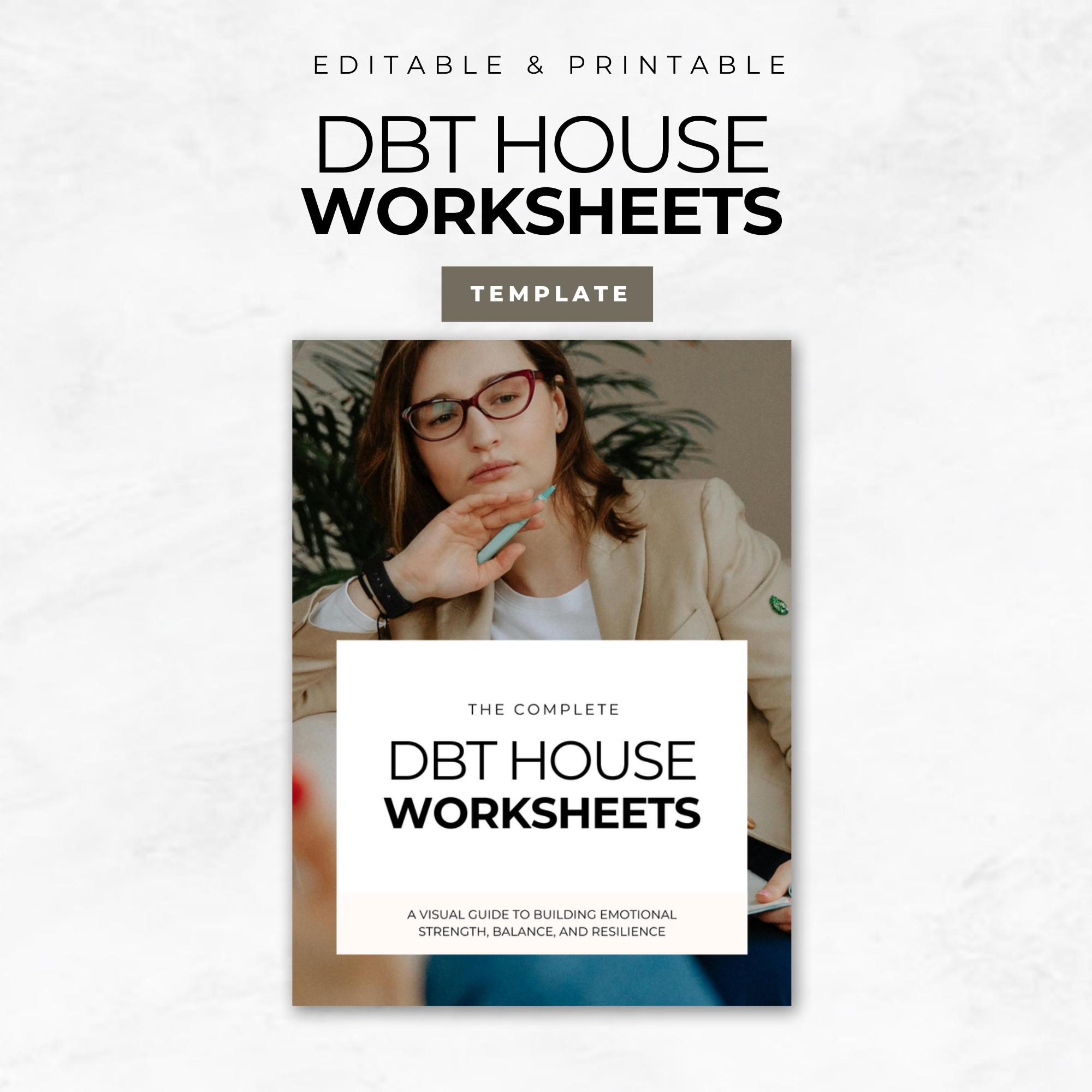 DBT House Worksheet Canva Template, Editable Therapy Reflection ...