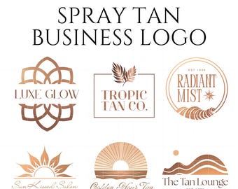 Spray Tan Business Logo Template Canva Editable Beauty Salon Logo Design Tanning Business Branding Kit Customizable Luxury Spray Tan Logo