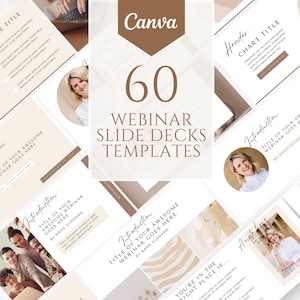 Webinar Slide Deck Template Canva Online Course Slide Deck Webinar Presentation Online Workshop Masterclass Slide Deck Zoom Presentation