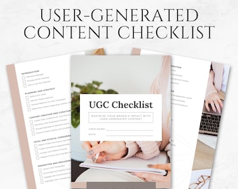 User-Generated Content Checklist Template Printable UGC Checklist Content Marketing Social Media UGC Marketing Content Creator Checklist