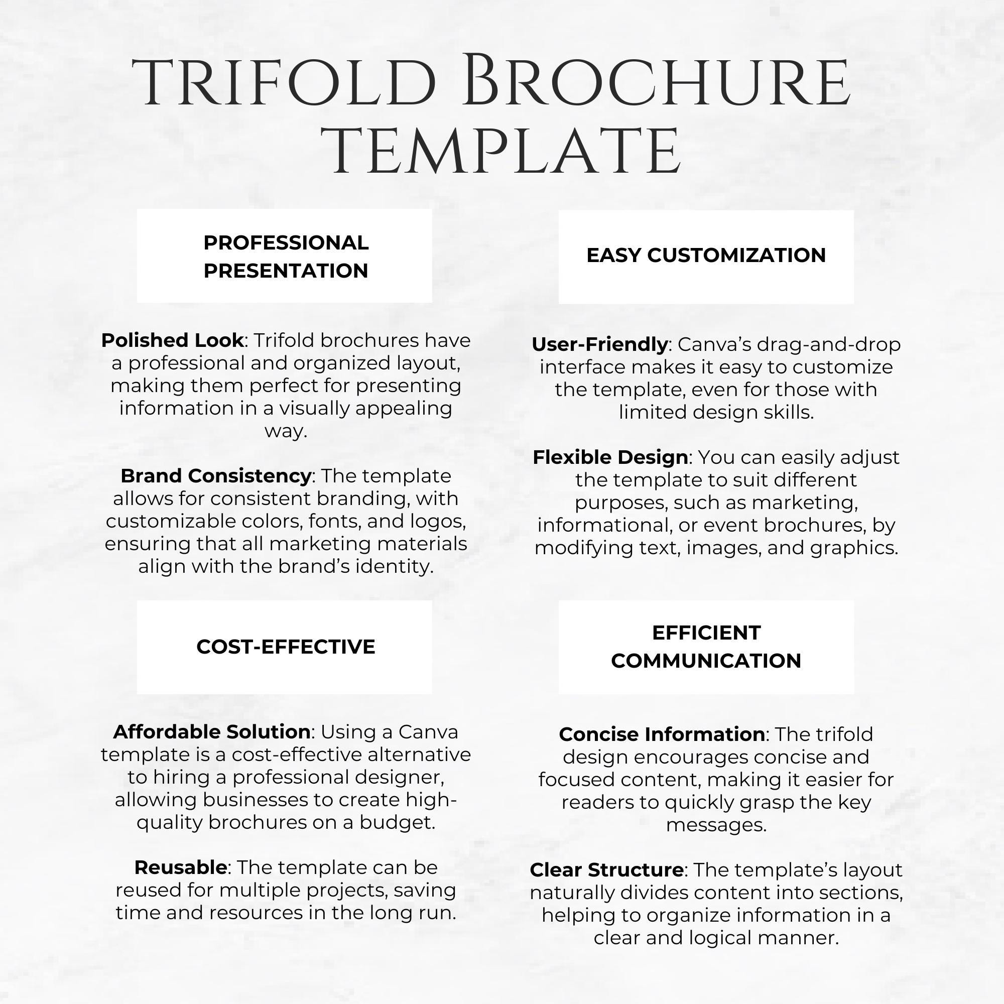 Trifold Brochure Canva Template Brochure Canva Design Editable Brochure