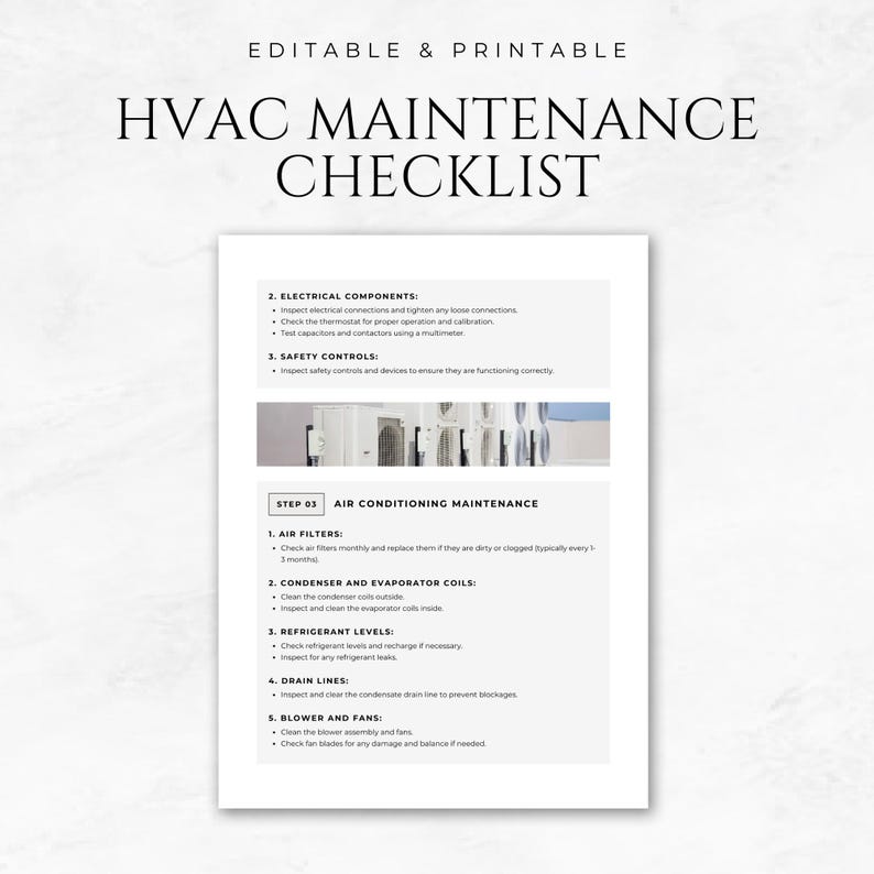 Blower Checklist.pdf HVAC Maintenance Checklist Template: Commercial HVAC Planner (canva ...