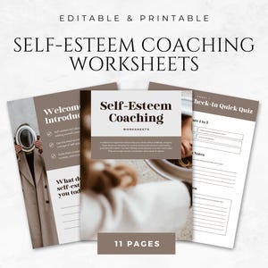 Self-Esteem Coaching Worksheets Canva Template Confidence Workbook for Coaches Confidence Coach Coaching Template Empower Journal Self-worth