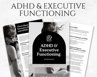 ADHD & Executive Functioning Worksheets Templates ADHD Planner Printables ADHD Journal Adhd organization Learning tools for Adhd management