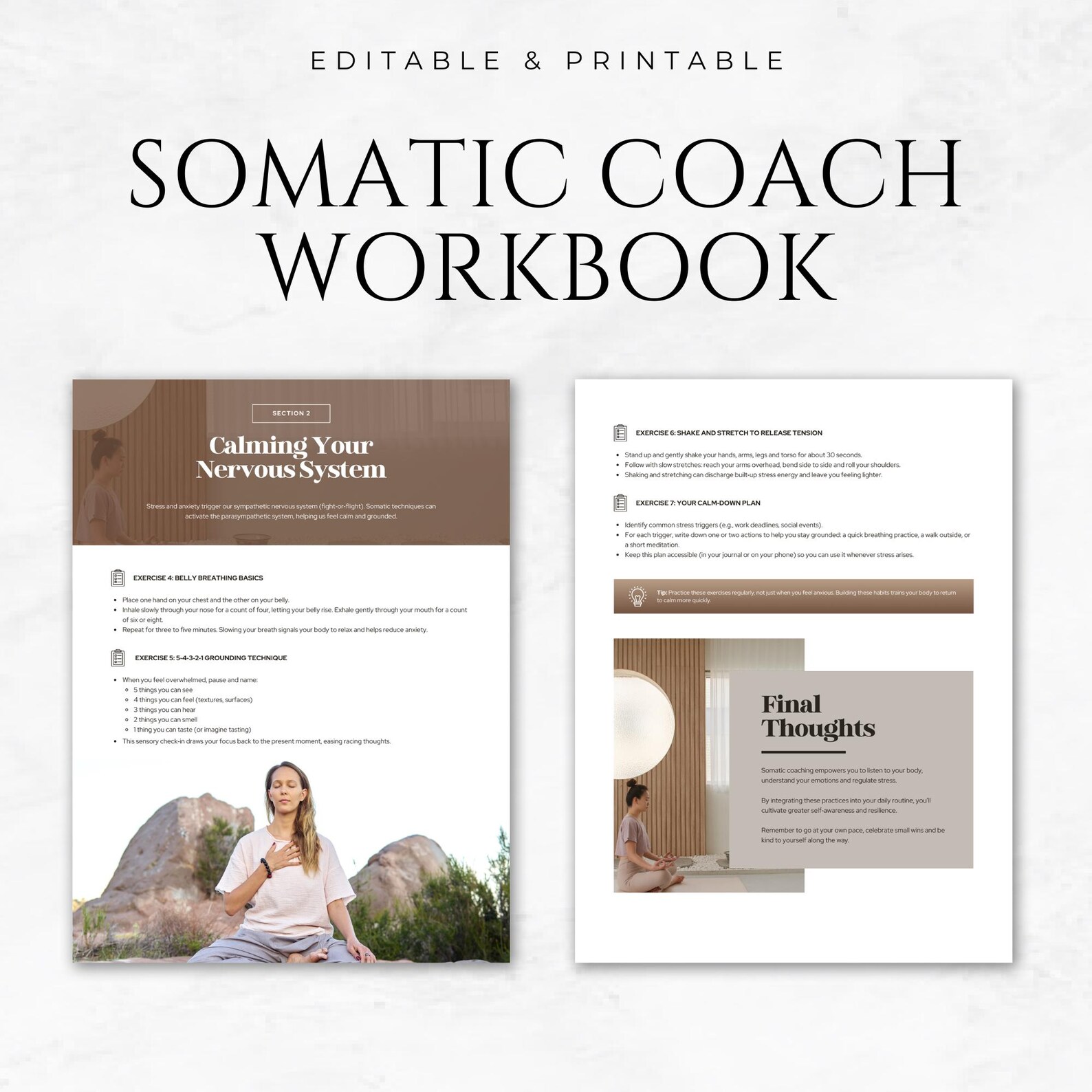 Meta Coaching Workbook Somatic Coach Workbook Canva Template: Body Awareness & Trauma Healing ...