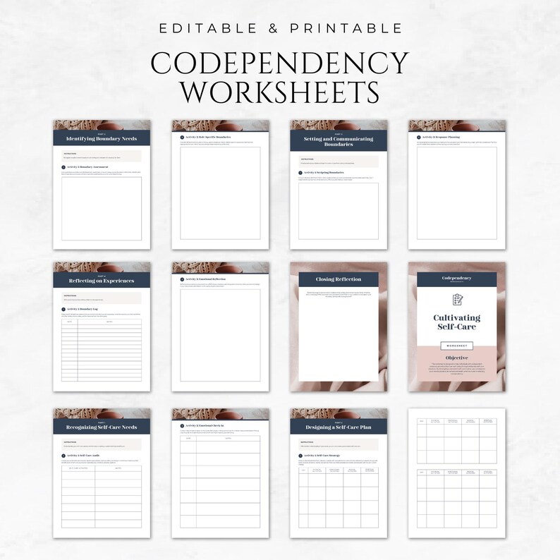 Codependency Worksheets Template Mental Health Worksheets Therapy ...