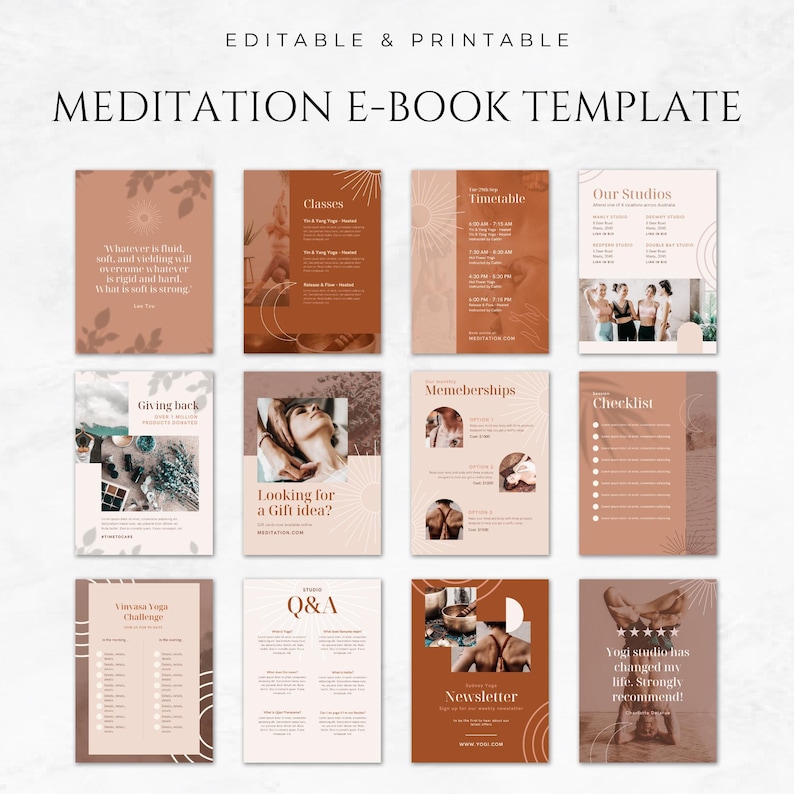 Meditation eBook Template Meditation Practice Guide Guided Meditation eBook Meditation Planner Meditation Journal Meditation Workbook Canva image 4